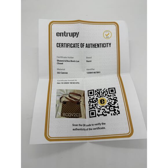 Gucci Monogram Flat Eclipse Messenger Bag*Excellent Condition*Entrupy COA - Picture 16 of 16